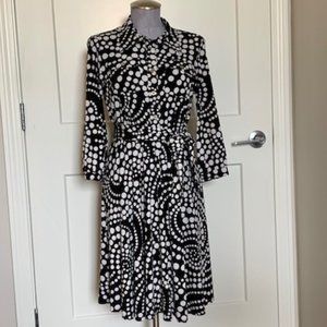 Fit N Flare Black/White Shirt Dress
